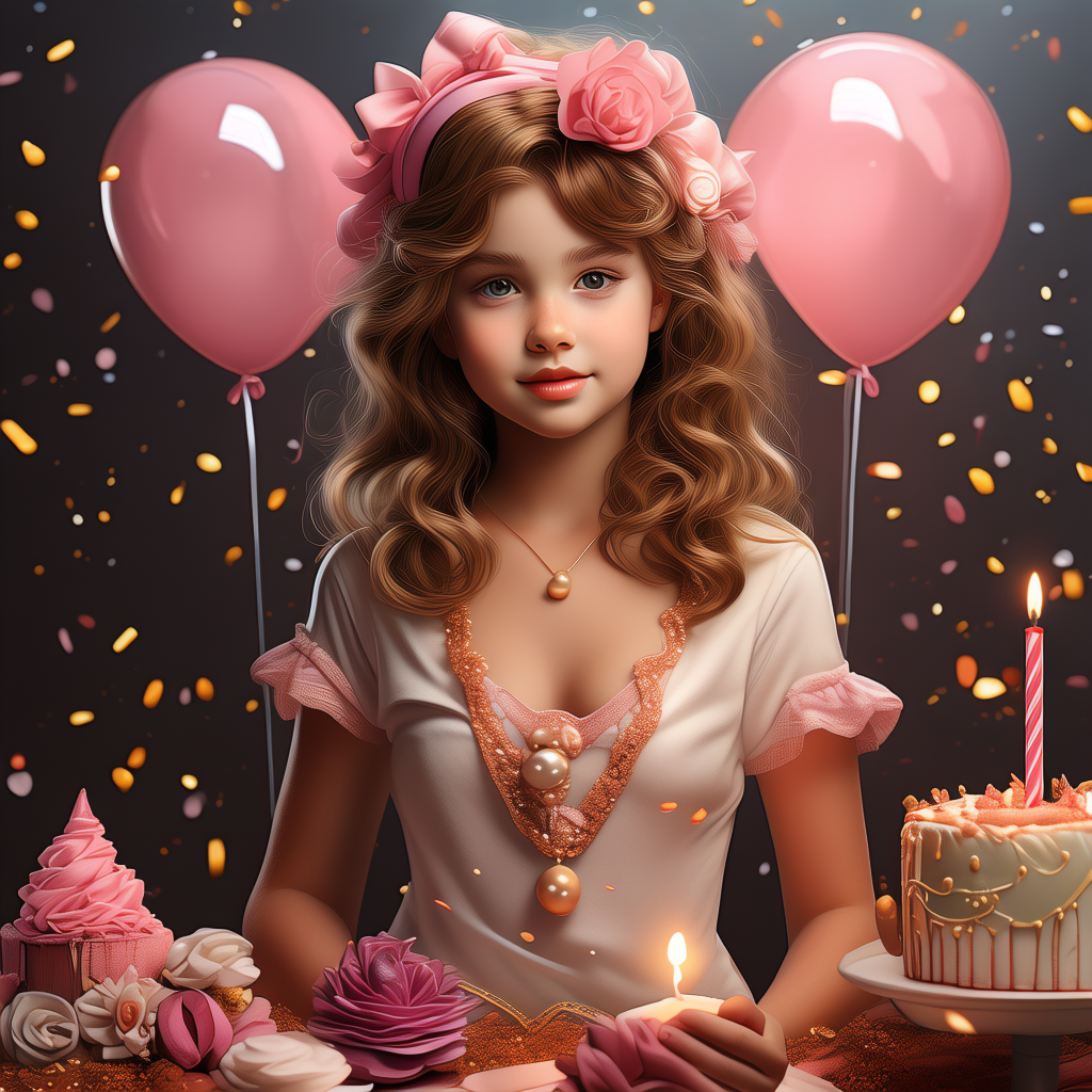 AI-generated princess birthday theme with pink and magical elements